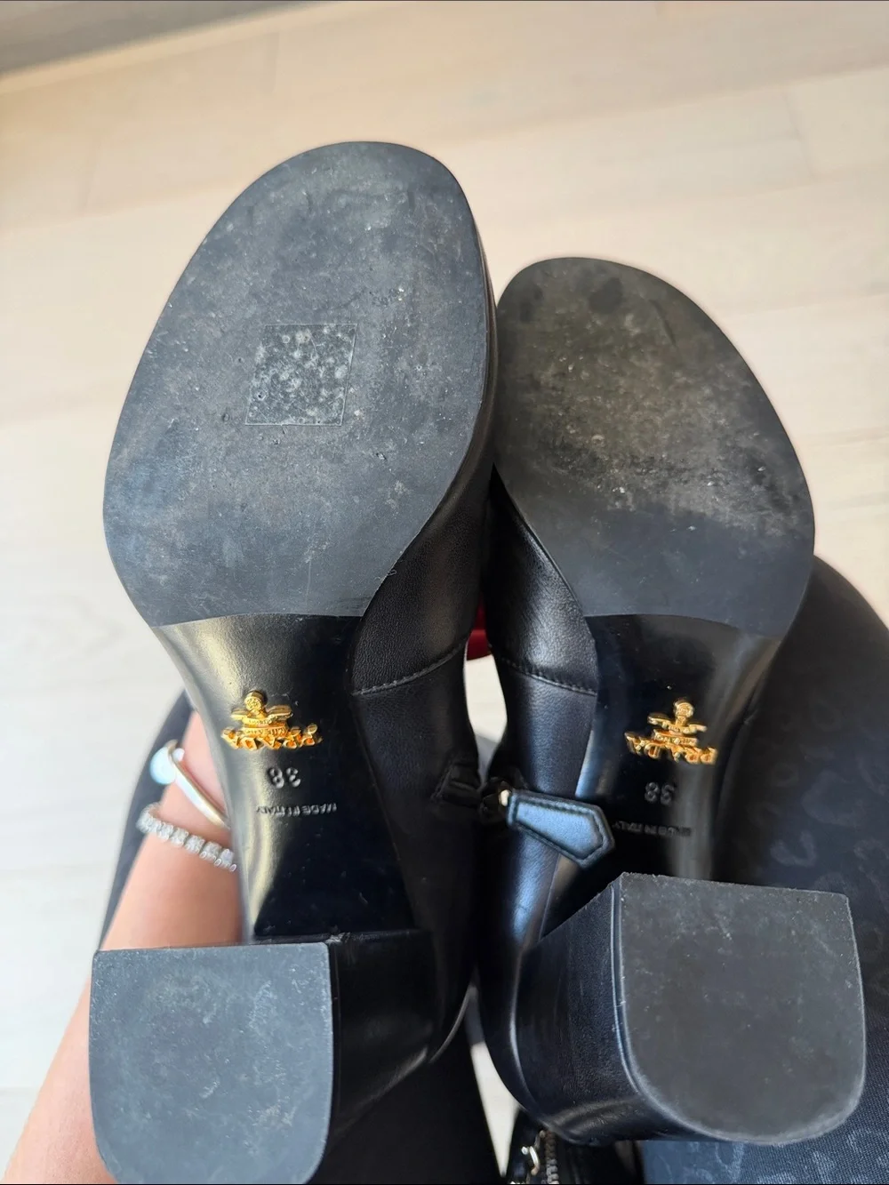 Prada Black Over-the-Knee Leather Boots